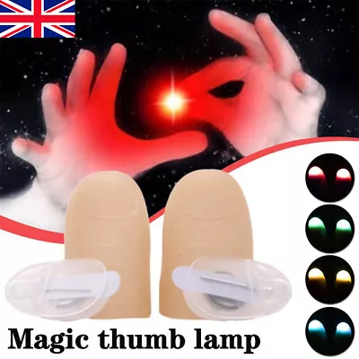 2x Magic Light Up Flashing Thumbs Fingers BLUE Trick Appearing Light Close Up UK • £3.52