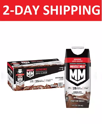 Muscle Milk 25g Genuine Protein Shake Zero Sugar Chocolate (11 Fl. Oz. 18 Pk.) • $35.99