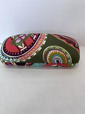 Vera Bradley Hard Shell Clam Eyeglass Case Green Pink Paisley New Never Used • $9.95