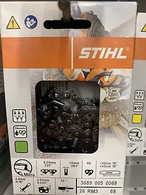 Stihl 26RM3 68 MS250 MS251 Saw Chain 18  Rapid Micro .325 .63  3689 005 0068 • $29.95