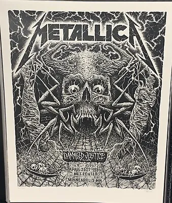 Metallica Minneapolis Minnesota Screen Printed Concert Poster Numbered /300 • $99.95