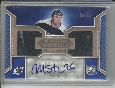 Martin St. Louis 2005/06 UD Winning Materials Jersey Autograph AWM-SL #10/50 • $39.99