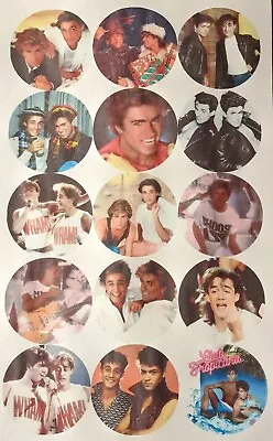 Wham 80s Party Cupcake Topper PRECUT Edible Wafer X15 George Michael Party  🥳  • £3.95
