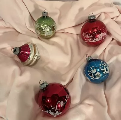 Lot Of 5 Vtg Shiny Brite Glass Ornaments  • $14.99