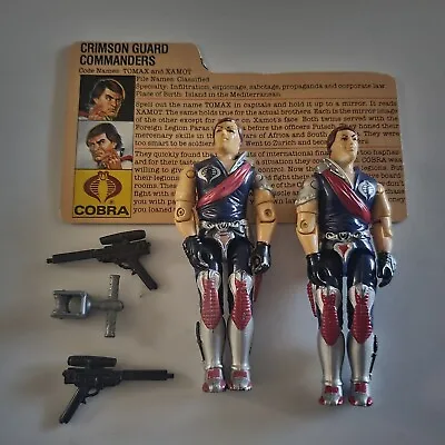 Vintage GI Joe Figures 1985 Crimson Guard Twins Complete With File Card • $58