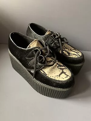 £99.99 • Buy UNDERGROUND  - WULFRUN SNAKE SKIN PONY HAIR  TRIPLE SOLE Creepers - UK6 - SHOES