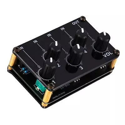 Stereo 4 Channel Line Mixer Karaoke Sound Mixer Compact For Studio Recording • £18.29