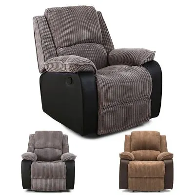 Postana Jumbo Cord Fabric Power Recliner Armchair Electric Sofa Reclining Chair • £399.99