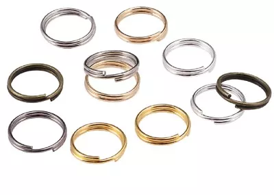 ASST SIZE COLOURS Double Loop Metal Split Jump Ring Findings Keyring Making K66 • £2.49