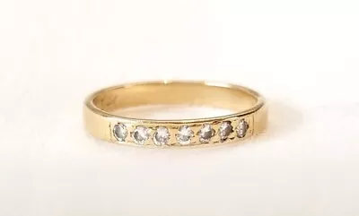 Vintage 14 Karat Yellow Gold And Diamond Band Ring Size 4 • $84.99