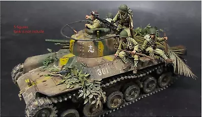 1/35 Japanese Soldiers Tank Riders WWII Resin Model (5 Figures No Tank) • $89.99