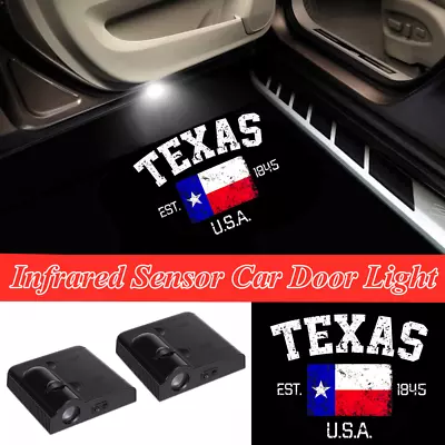 2Pcs LED USA EST 1845 TEXAS Car Door Welcome Laser Projector Ghost Shadow Light • $18.99