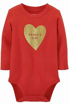 Carter’s Baby Girl  Valentine’s Day Daddy’s Girl Long Sleeve Bodysuit 6 Months • $19.99