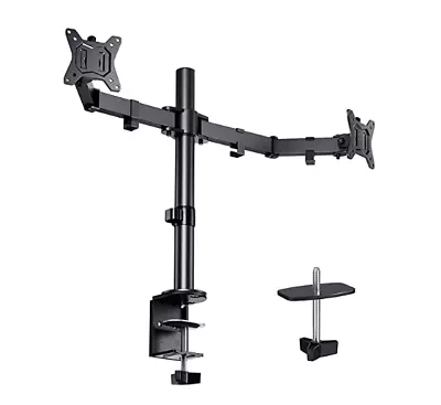$49.99 • Buy Dual Monitor Mount Height Adjustable Arm Desk Stand Cable Management For13 -32  