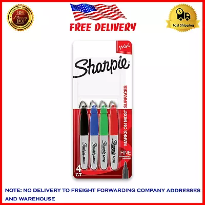 SHARPIE Mini Permanent Markers Fine Point Assorted Colors 4 Count • $8.99