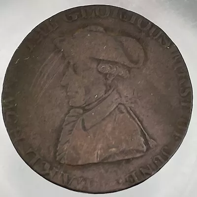 Great Britain Halfpenny Half Penny Token 18thC Earl Howe Glorious First June • £19