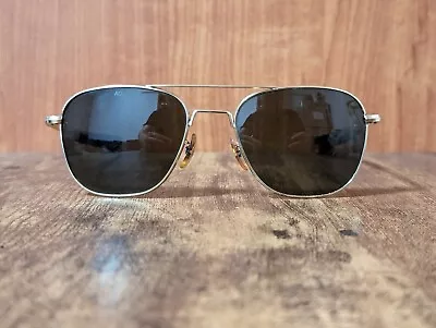 Vintage American Optical 23k Gold Plated Pilot Sunglasses Made Usa 50/20 #k158 • $153.87