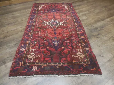 Geometric Turkish Vintage RugAnatolian Farmhouse HandMade Rug 3.5x6.6 Ft • $0.99