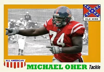 Michael Oher The Blindside Ole Miss Aceo Art Card #### Buy 5 Get 1 Free ##  • $3.95