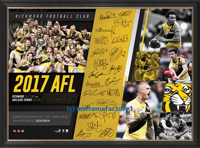 Richmond Tigers 2017 Premiers Team Signed AFL Official Print Framed - MARTIN • $99