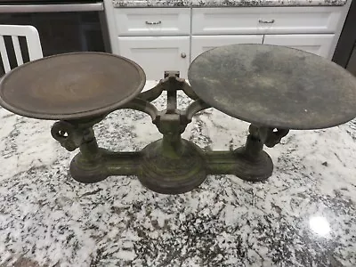 Antique Troemner Cast Iron Balance Scale Weights #2 Green W/Patina LOOK • $99.99