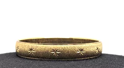 Vintage Monet Bangle Bracelet Gold Tone Etched Textured Small Wrist Signed • $16.99