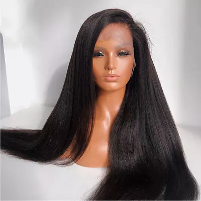 Yaki Straight 13x4 Lace Front Wigs Human Hair For Black Women Glueless 13X6 Wigs • $197.60