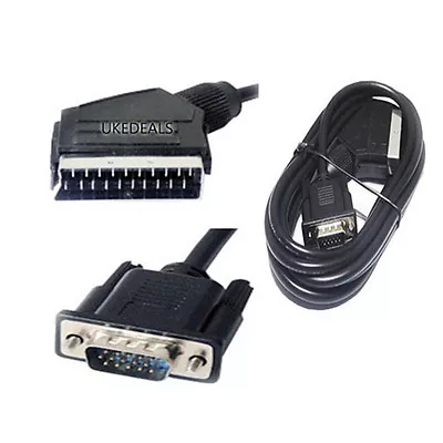 2.5M Scart To 15Pin S-VGA RGB Male HD TV LCD Cable Lead • £115.48