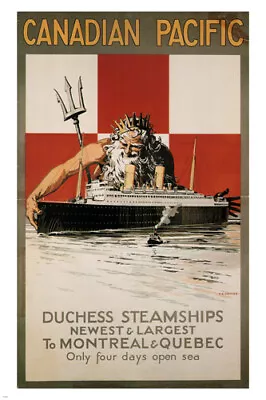 CANADIAN PACIFIC TRAVEL POSTER Percy Staynes CANADA 1929 20x30 Steamship • $9.99