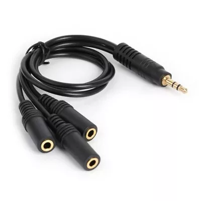 3 Way Stereo Headphone Splitter Adapter Cable AUX Output Adapter • £6.78