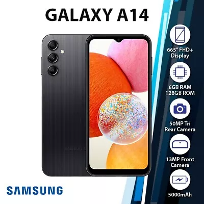 (Unlocked) Samsung Galaxy A14 6GB+128GB Dual SIM Android Smartphone AU - BLACK • $319.99