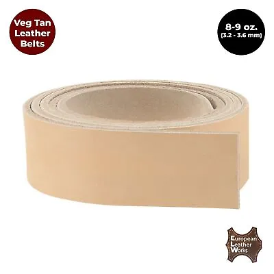 ELW 8/9 Oz(3.2-3.6mm) Thickness Full Grain Cowhide Vegetable Tanned Leather Belt • $15.99