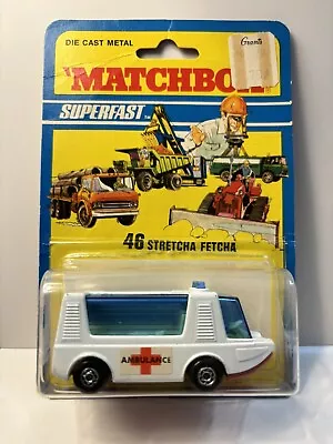 Vintage 1971 Matchbox Superfast Stretcha Fetch’s Mint On 1971 Construction Card • $6.99