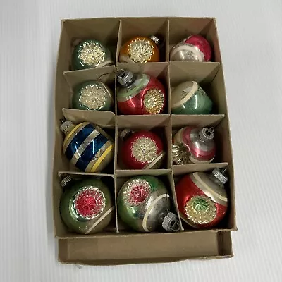 12 Vintage Shiny Bright Christmas Mercury Glass Ornaments • $106.25