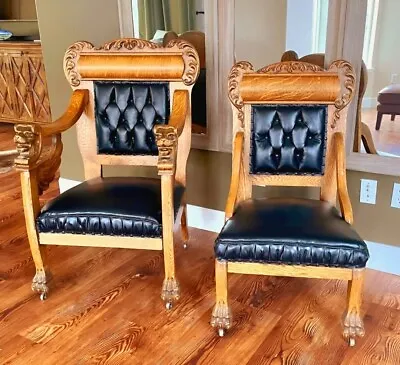 R.J. Horner Royal King & Queen Chairs One Of A Kind & Rare 19 Century  • $4750