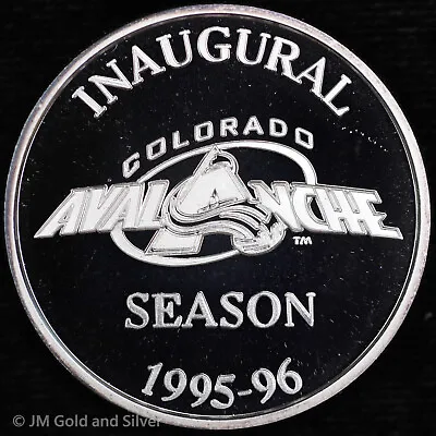 1995-96 NHL Colorado Avalanche Inaugural Season 1oz .999 Silver Round • $79.95