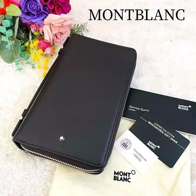 Montblanc New Unused Long Wallet Organizer Double Zip Around Dark Brown With Bag • $659