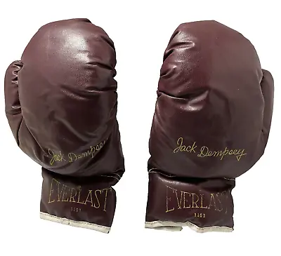 Vintage Everlast Jack Dempsey Youth Boxing Gloves 1101 With Fascilmile Autogrpah • $76.91