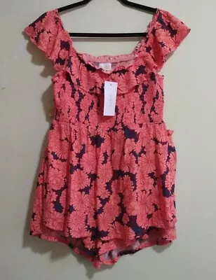 Ingrid & Isabel Maternity Sleepwear Set Medium Coral Flowy Rayon NEW • $12