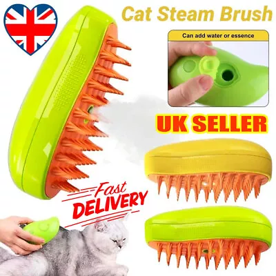 Anti Flying Hair Cat Steam Brush 3 In1 Pet Hair Removal Comb Dog Comb UK • £1.19