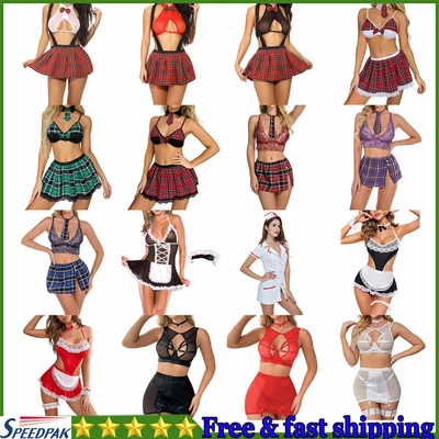 £4.55 • Buy Women‘s Naughty School Girl Nurse Maid Cosplay Costume Uniform Set Fancy Dress 