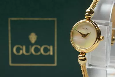 [Near MINT Box] Gucci 2700.2.L Pearl Dial Gold Quartz Vintage Women Watch Japan • $299.99