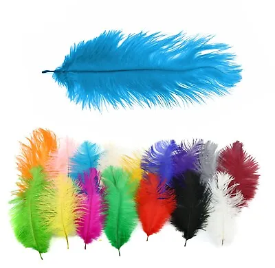 Large Long Ostrich Feathers Millinery Fascinator Hat Decoration Trimmings Craft • £2.99