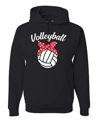 Volleyball Mom Cute Bow Ribbon Ball Unisex Graphic Hoodie Sweatshirt • $34.99