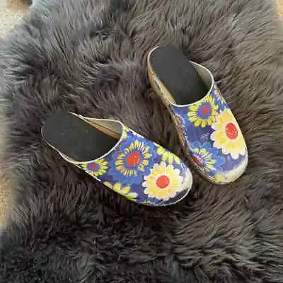 Moheda Clogs Spagna Blue Classic Swedish Clogs With Insole Size 37 • $24