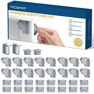 Magnetic Child Safety Proof Cupboard Locks Invisible With 2 Keys & 16 Locks • £14.99