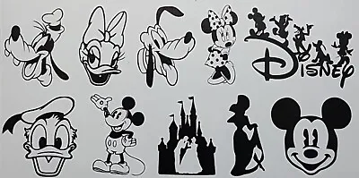 10pc Disney Charactors Minnie Mickey Mouse Stickers Decal Vinyl Silhouette Walls • £3.99