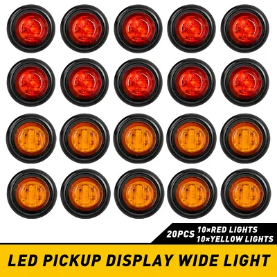 20 X Mini Amber Red 12V 3/4  Round Marker Light Clearance 3 LED Bullet US STOCK • $16.13