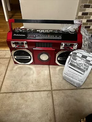 Studebaker 80's Retro Style Street Bluetooth BOOMBOX Radio CD Player SB2145 RED • $145