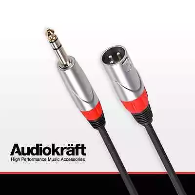 AudioKraft 6.35mm (1/4 ) 3-Pole Jack To 3-Pin Male XLR Plug 3m • £8.29